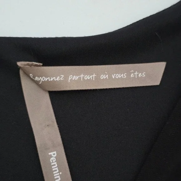 Penningtons Women's Plus Size Tiered Ruffle Mixed Media Dress Black White 4X - Picture 7 of 16